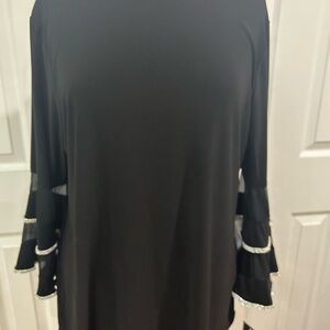 MSK Black Blouse with Silver Accents
